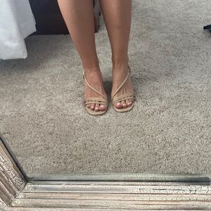 Beige/creamy tan strappy heals